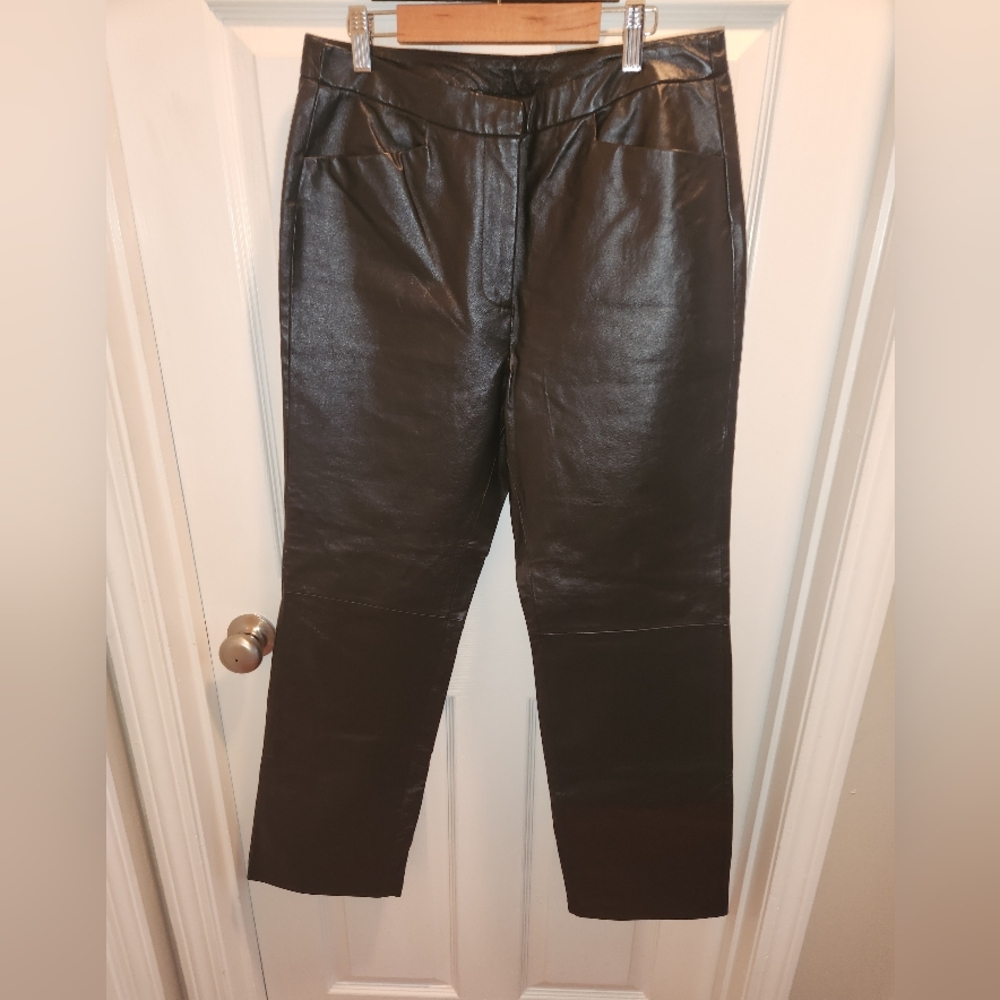 Chadwick's Black leather pants --  NWT